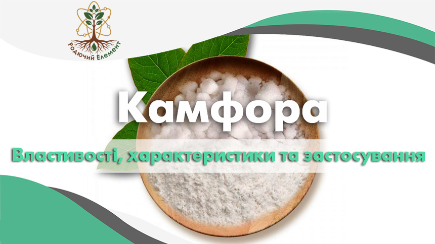 Камфора. Застосування, властивості і характеристики