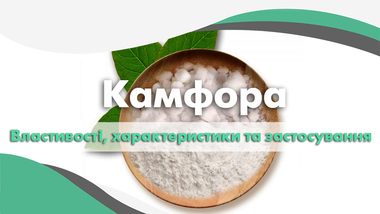 Камфора. Застосування, властивості і характеристики